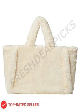 Fluffy Faux Fur Tote Bag Large Capacity Furry Shoulder Handbag